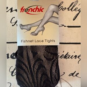 Frenchic Fishnet Black Lace Tights Size 1X/2X